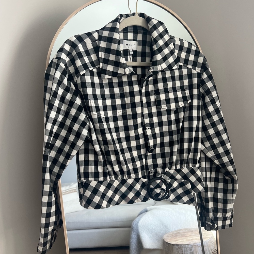NWT Milly Gingham "jacket" in size Small